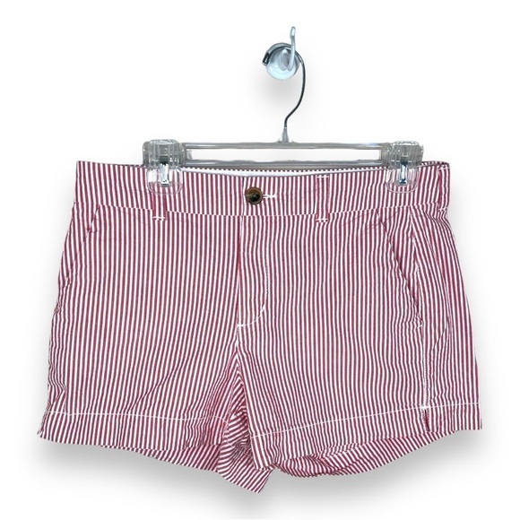 Old Navy Pants - SIZE 6 OLD NAVY RED WHITE STRIPED SEERSUCKER SHORTS CASUAL  MIDRISE